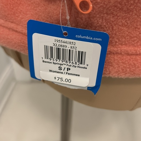 Columbia Benton Springs Full Zip Fleece Hoodie Pale Orange - Picture 5 of 8